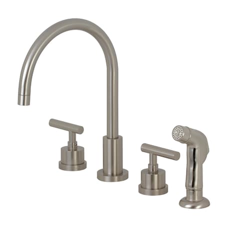Kingston Brass KS8728CML Widespread Kitchen Faucet, Brushed Nickel KS8728CML